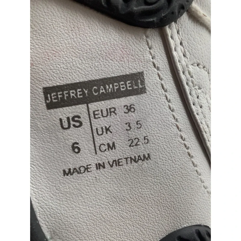 Jeffrey Campbell Womens White Leather Webbed Lace Up Sneakers Size 6 NEW